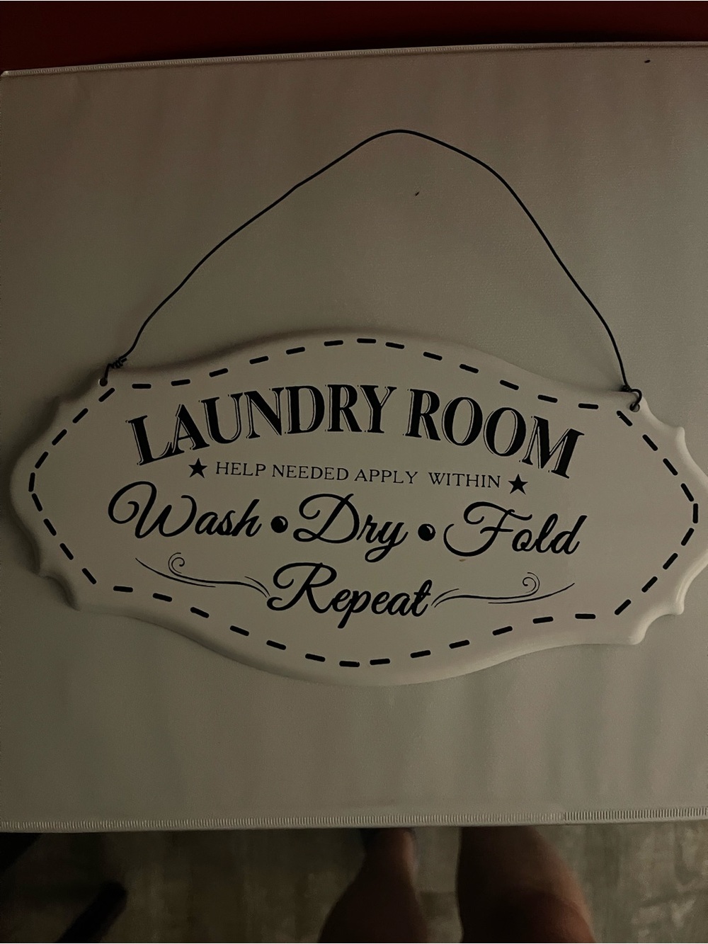 Laundry Room Wall Sign - White and Black Decorative Plaque